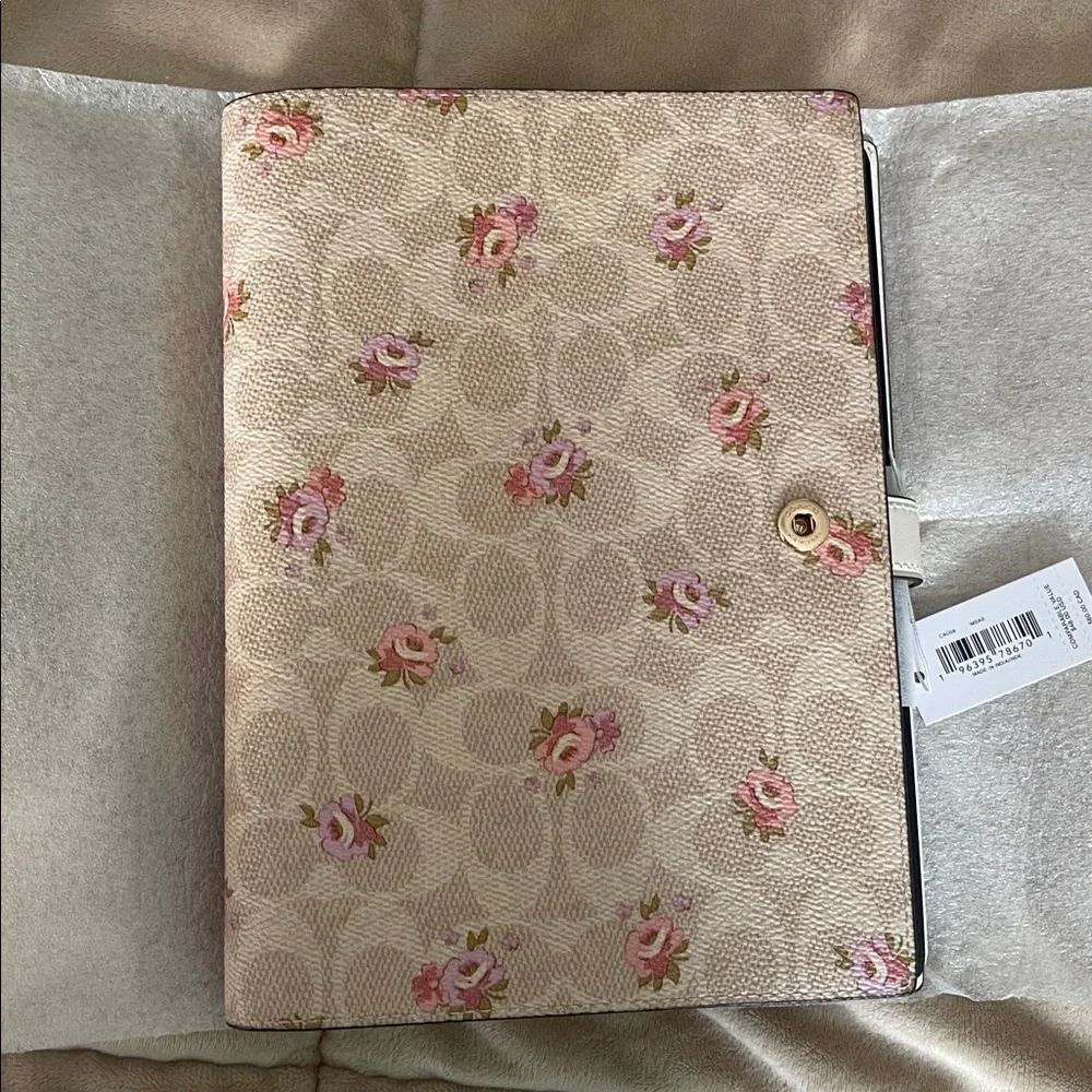 COACH Notebook with Pink Floral Print - Picture 1 of 7